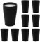 8 Stück Trinkbecher 280 ML, Wiederverwendbare Kaffeetassen Cup aus Gesunde PP, Unzerbrechlich Becher für Kaffee Tee Milch Saft Cola, Tassen Becher Set für Grillen Picknick Party, Schwarz