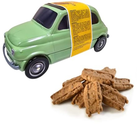 Vermeiren | Boîte en Métal Forme Automobile Vert avec Biscuits Belges | Biscuits Spéculoos Belgique avec Sucre confit et Cannelle - 1 x 130 Gr