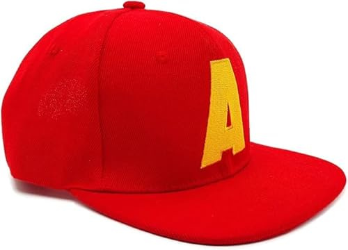 ASVP Shop Kindermütze Baseballmützen mit verstellbarem Riemen und gesticktem Buchstaben-Kostüm (Rot)