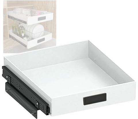 YJEUZCD Herausziehen Kabinett Veranstalter, Gleiten Schublade, Küche Badezimmer Speisekammer Regal Lagerung Mit Dämpfungsschiene, Kleiderschrank Unter Waschbecken(60x40cm)