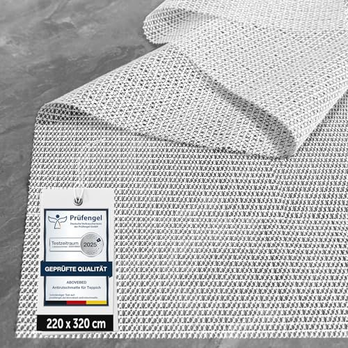 aboveBED Antirutschmatte für Teppich 220 x 320cm, Teppich Antirutschunterlage, Rutschmatte Teppichunterlage rutschfest Teppichstopper, Anti-Rutsch-Matte Mehrzweck für Schubladen, Regale, Tablett