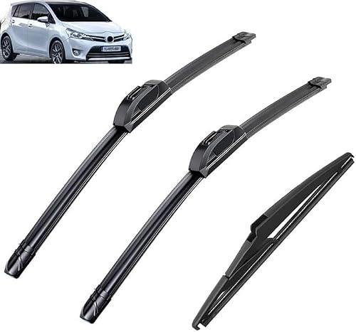 michengxxx Scheibenwischer Set Kompatibel für Toyota Verso 2010-2013 2014 2015 2016 2017 2018 2019 26+16+12: Vorne und Hinten
