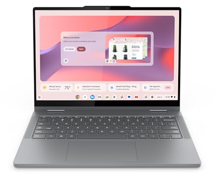 Lenovo Chromebook Plus 2-in-1-2026 - Chromebook - Display touchscreen WUXGA da 14 pollici - 4 GB di memoria - 128 GB di memoria - Processore Intel N150 - Grigio Luna