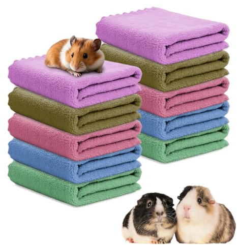 Lot de 10 Tapis pour Rongeur - Couverture pour Cochon d'Inde - Imperméables - Tapis Cochon d'Inde Absorbant - Lavable - pour Petits Animaux, Hamsters, Chiots, Chats - 60 x 45 cm