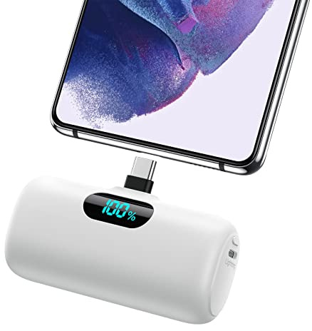 Feob Power Bank USB C 5500mAh, 15W PD 3.0A Schnelles Aufladen Powerbank Schlank LCD Display Extrener Akku Pack Kompatibel mit iPhone 17/16/15, Samsung, Huawei, USB-C Telefone usw