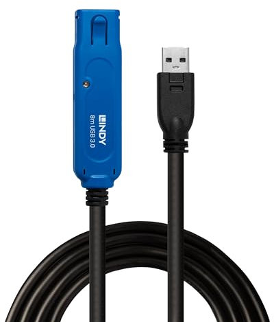 Lindy 8m USB 3.0 câble USB USB 3.2 Gen 1 (3.1 Gen 1) USB A Noir