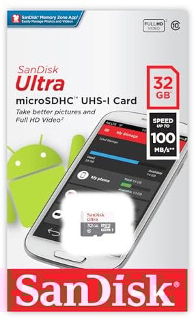 SanDisk Ultra 32 GB microSDHC Class 10 Memory Card up to 48 Mb/s - White/Grey