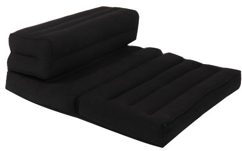 Handelsturm Faltbares Meditationskissen, Meditationssitz für Verschiedene Meditationstechniken, Zafu, für Anfänger geeignet, Baumwolle mit Füllung aus Kapok, fest, schwarz