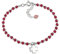 Materia Achat Edelstein Armband Damen 925 Silber mit Kleeblatt rot SA-1-Rot