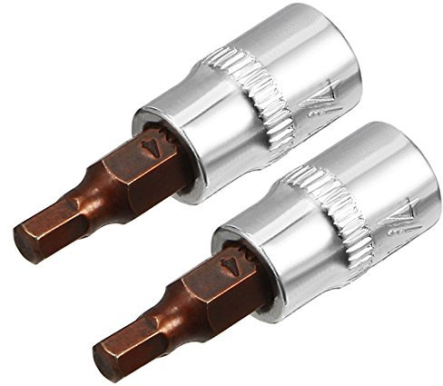 Sourcingmap 2pcs 1/4 Drive x H4 (4mm) Hex Bit Socket, S2 Steel Bits CR-V Sockets 1.5 Length Use with Ratchet Wrench, Slide Bar, Extension Rod