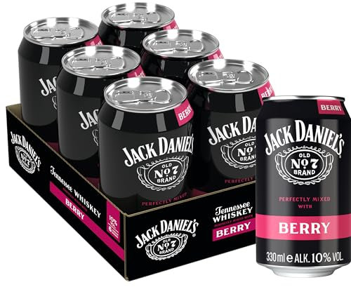 Jack Daniel's Jack & Berry - Whiskey Noten treffen auf bitter-süße Beerenlimonade - 6 x 0,33L/ 10% Vol.