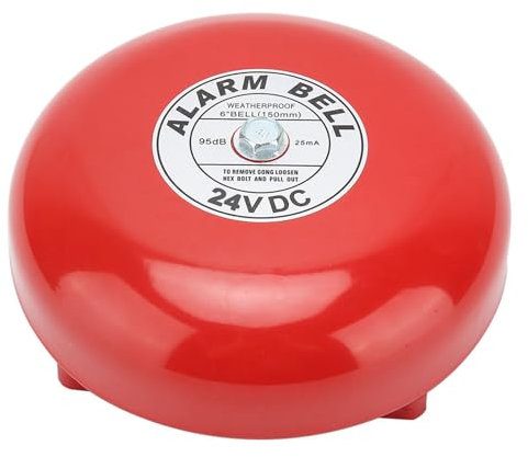6 Zoll Edelstahl Interner Schlag Typ Elektrische Glocke 100db für Feueralarm, Notevakuierung, Schule und Station Sicherheitsglocke Feueralarmglocke(24V)