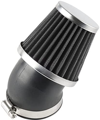 Evermotor 48mm 49mm 50mm Universale 45° Collettore in Gomma Doppio Strato Acciaio Sport Filtro Aria Filtro Aria Filtro Aria per Moto Scooter ATV Ciclomotore Scooter Nero