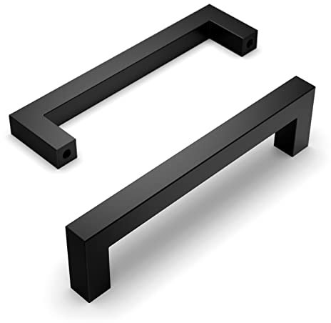 Amerdeco Lot de 20 Poignee de Meuble Noir Cuisine Entraxe 128mm Acier Inoxydable Poignée Meuble Cuisine Poignées pour Placards Poignet de Porte Cuisine Poignet Meuble Cuisine