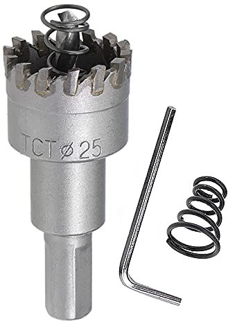 SagaSave Sega a tazza in metallo resistente con punta di tungsteno da 25 mm, taglierina per metallo, acciaio inossidabile, ferro, legno e alluminio, 1 pezzo