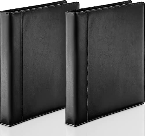 Marspark 2 Pcs 3 Ring Binder Notebook, 1 Inch, Black