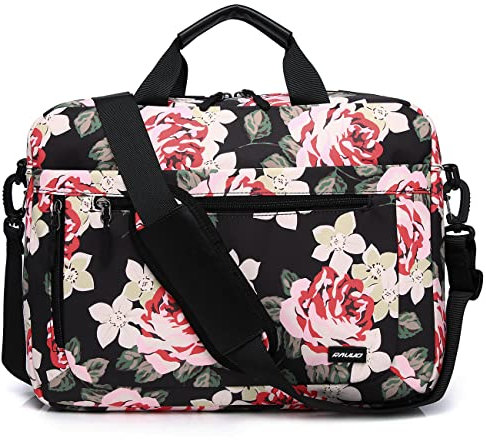 RAVUO Maletín Portátil Mujer 15.6 Pulgadas, Grande Bolso Ordenador Portatil Impermeable Funda Portatil Laptop Bag para Trabaja Negocios Universidad Colegio Viaje,Rosa