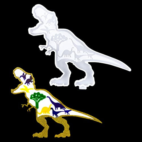 Voyyphixa Moule Animal Moulle Silicone Resine Epoxy, Moule Resine Dinosaure Tyrannosaure Rex, Silicone Moulage Pour Sous-Verres, Pendentif Ornements de Bureau Artisanat