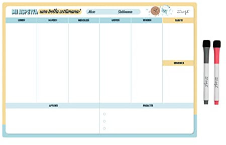 Planificador semanal magnético y borrable - ¡Me espera una buena semana!