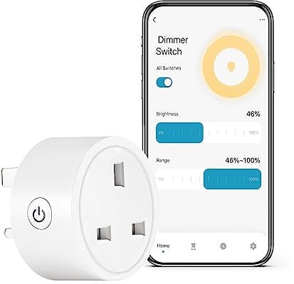 MOES Dimmer Smart Plug, 2.4GHz WiFi Plug for Dimmable LED, CFL, Halogen and Incandescent Bulbs, Compatible with Alexa & Google Home,Dimmer Switch for LED Lights Brightness Adjust