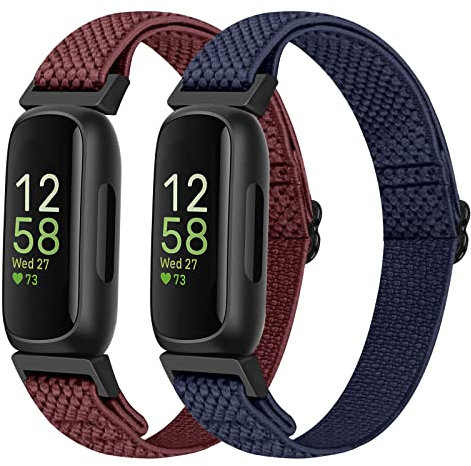 SHIJZWD Nylon Armband Kompatibel mit Fitbit Inspire 3/Inspire 2/Inspire/Inspire HR/Ace 3/Ace 2, Elastisches Verstellbares Ersatzarmband Dehnbare Sport Loop Armbänder für Damen Herren