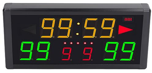 Fockety Tragbare Digitale LED-Anzeigetafel mit Fernbedienung, 10-stelliger elektronischer Tisch-Spielstandanzeiger für Cornhole Basketball Volleyball, elektronische Anzeigetafel