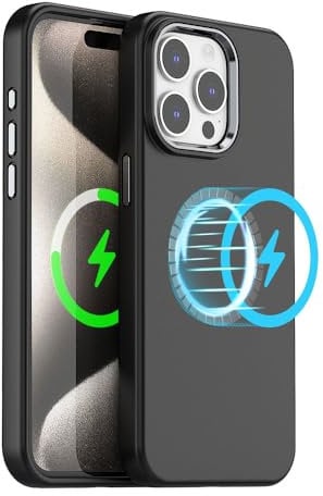 TECHGEAR iPhone 15 Pro Magnetic Silicone Case, Premium Liquid Silicone Anti-Scratch Compatible with MagSafe Soft Gel Rubber, Microfibre Lining Shockproof Phone Case For iPhone 15 Pro 6.1 - Black