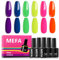 MEFA UV Nagellack, 6 Farben Neon Farben 7 ML Soak Off UV LED Gel Nagellack Schellack Set für Gelnägel Nail Art Kit Maniküre Nageldesign Nägel Selber Machen