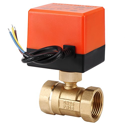 Motorisierter Kugelhahn 2 Wege AC220V 1,6MPa Messing 3 Draht Anschluss Gewinde DN15 und DN25 geräuscharmer Stellantrieb