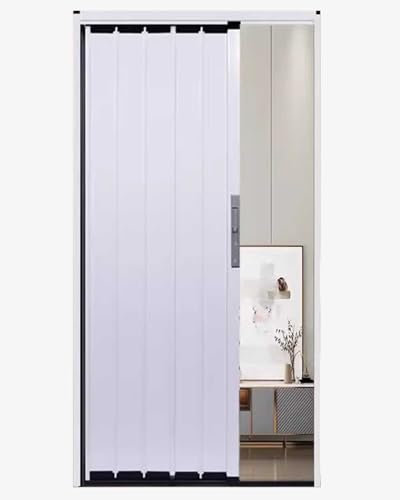 Puerta Plegable Bloqueo y Sin Taladro Puerta Plegable Blanco Metal, Puerta Mosquitera Estilo Acordeón, Puerta Corredera Plegable y Personalizable, Puertas de Privacidad en Acordeón(30x39in (76x100cm))