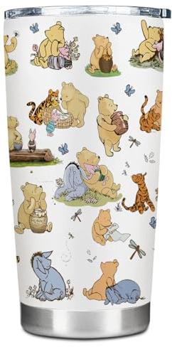 Kihraw Winnie Puuh Becher Pooh Bär Geschenke Pooh Liebhaber Geschenk Freundschaft Geschenke für Frauen Freunde Geburtstag Weihnachten Abschlussgeschenk 590 ml Reisebecher Kaffeetasse