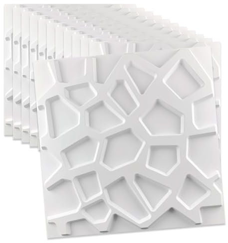 3D Wall Panels Set of 12 Sheets Covering 32 Sqft Decorative PVC Wall Cladding Panels with Brickwork Effect for Gaming Living Room TV Wall Background,S6