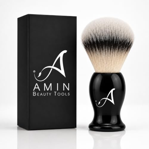 Shaving Brush Traditional Men Shaving Brush Rich Lather Shave Brush Bristle Brush for Male Grooming, Barbers and Salon. Wet Shaving Brush for Men Using Shaving Cream, Foam & Soap Resin Handle (Black)