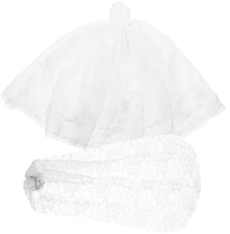 VANZACK 1Satz Hochzeitskleid Mit Schleier Für Puppen Puppenkostüm Für Spielzeugpuppen Zubehör Für Puppen Hochzeitsspiele Weißes Brautkleid