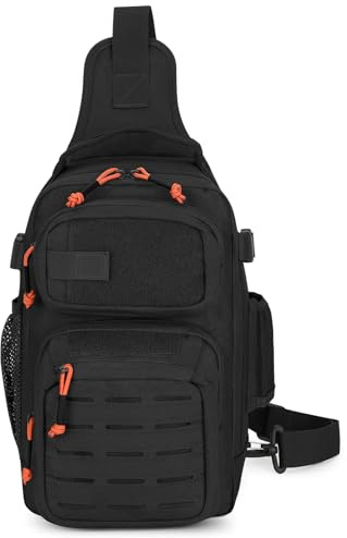 VINBAGGE Militär Brusttasche Taktisch Sling Rucksack Molle Schultertasche Umhängetasche Wasserdicht Outdoor Crossbody Daypack für Angeln Radfahren