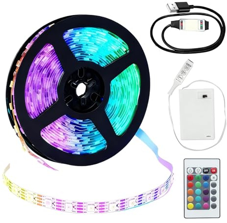 Tira LED TV 3M, Luces LED TV 90 LED & RGB 5050 16 Modos Luces de Colores con Control Bluetooth y Mando a Distancia para Cine en Casa, Dormitorio, Cocina Decoración De Fiestas