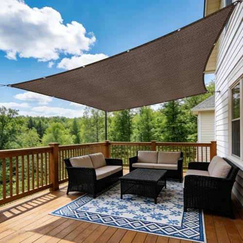 Schattierungsnetz,Schattiernetz mit ösen, 95% Shading Rate UV-Beständiges für Pflanzenschutz Gewächshaus Scheune oder Zwinger，3x4m braun