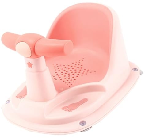 Tragbarer Babybadewannensitz für Babys und Kleinkinder, Ergonomisch | Pp und Tpe, Rosa Ausführung, Bequemes Sitzen, für Wohnungen und Häuser, Platzsparend zu Verstauen