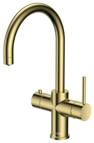 LavaTap 3 in 1 Boiling Water Tap Swan Neck Brass Kitchen Mixer Tap 3 Way Kitchen Sink Tap Instant Hot Water Tap Compatible with Under Sink Tank