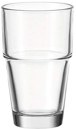 Leonardo Solo Latte-Macchiato Gläser 6er Set, Glas-Becher mit Coffee Aufdruck, spülmaschinengeeignetes Cappuccino Glas, 370 ml, 043400