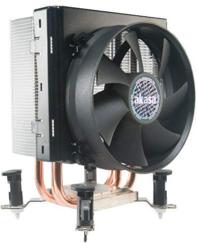 Akasa X4 | CPU Cooler | Copper Base & Heatpipes | PWM Cooling Fan | For Intel LGA775, LGA115X, LGA1200, LGA1366 and AMD 939, AM2, AM2+, AM3, AM3+, AM4, AM5 and FM1, FM2, FM2+ | AK-968