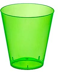 Party Essentials Hard Plastic 2-Ounce Shot/Shooter Glasses, Neon Green, 50 Count