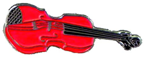 Broche en métal émaillé d'orchestre musical pour violon (Rouge)