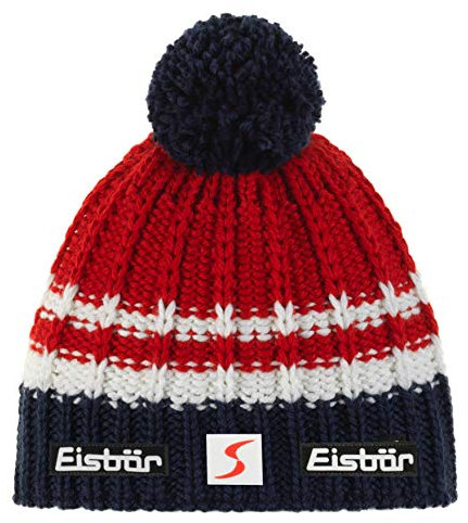 Eisbär Mütze - Kova Pompon Sport (dunkelblau/rot/Weiss)