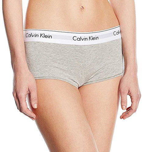 Calvin Klein Caleçon Femme Coton Élasthanne, Gris (Grey Heather), M