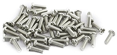 Sourcingmap 50pcs M2 x 6mm Stainless Steel Pan Head Phillips Machine Screws Bolts