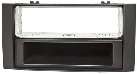 tomzz Audio 2457-048 Radioblende Metallschacht kompatibel mit VW Touareg (Typ 7L) Multivan T5 schwarz