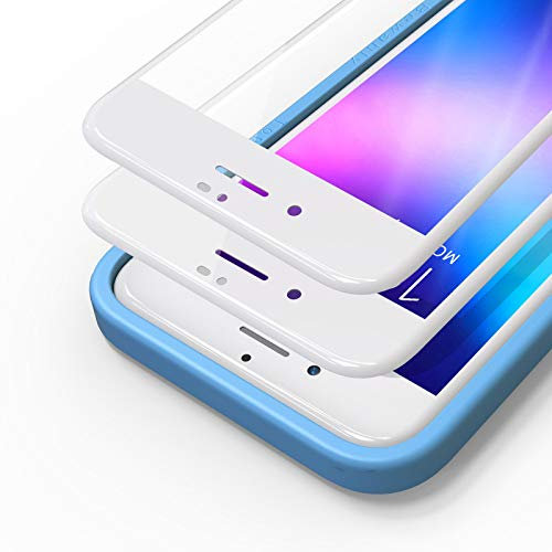 Bewahly Schutzfolie für iPhone 8/7 [2 Stück], 3D Full Screen Panzerfolie HD Displayschutzfolie 9H Härte Glas Folie mit Positionierhilfe für iPhone 8/iPhone 7 (4,7 Zoll) - weiß