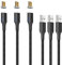 NetDot Gen10 Cable de Carga Magnético Rápida Trenzado de Nylon Micro USB con Lado LED Compatible con Dispositivo Android (1.5m/3 paquete negro)