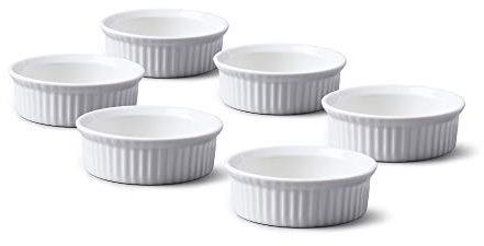 WM Bartleet & Sons 1750 Lot de 6 mini ramequins traditionnels en porcelaine Ø 6,5 cm avec - Blanc - TSET43